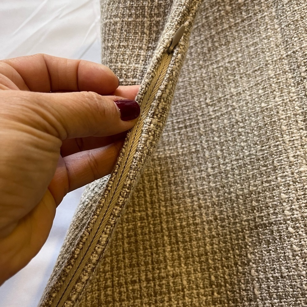 Woven Tan Fabric pillow case 18x18 - Picture 3 of 4